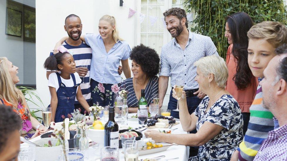 People drinking wine