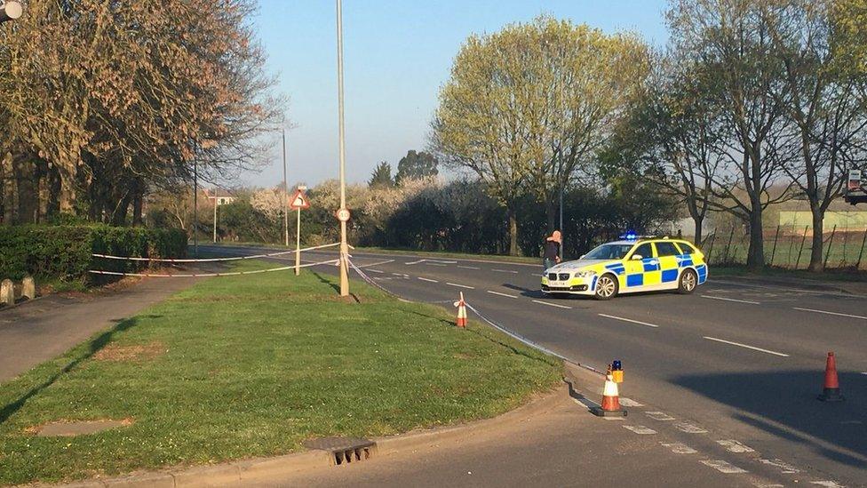 The police cordon at Waltham Abbey