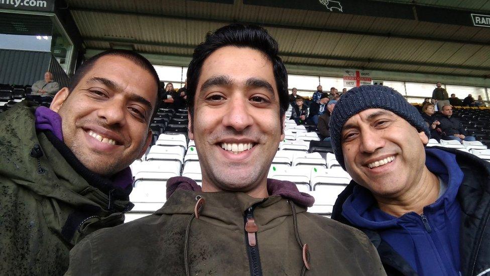 Sunil Jalporte with his brother and father