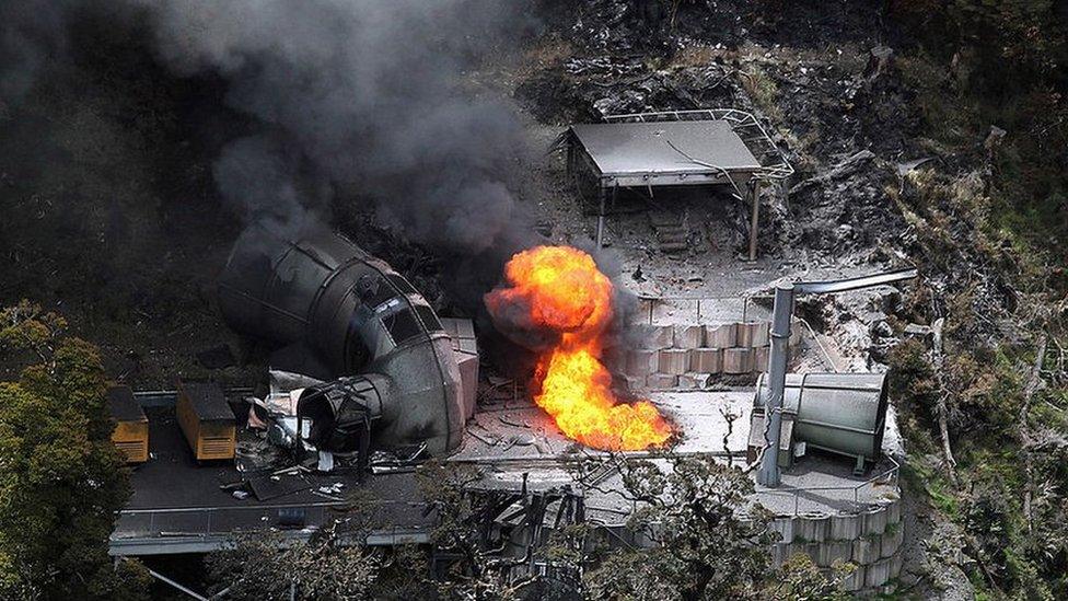 Fire at the entrance to the mine