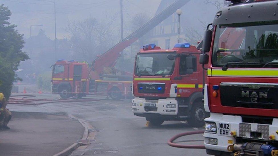 Fire at sports centre