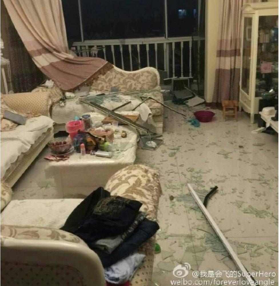 Screen capture of Weibo post on Tianjin blast