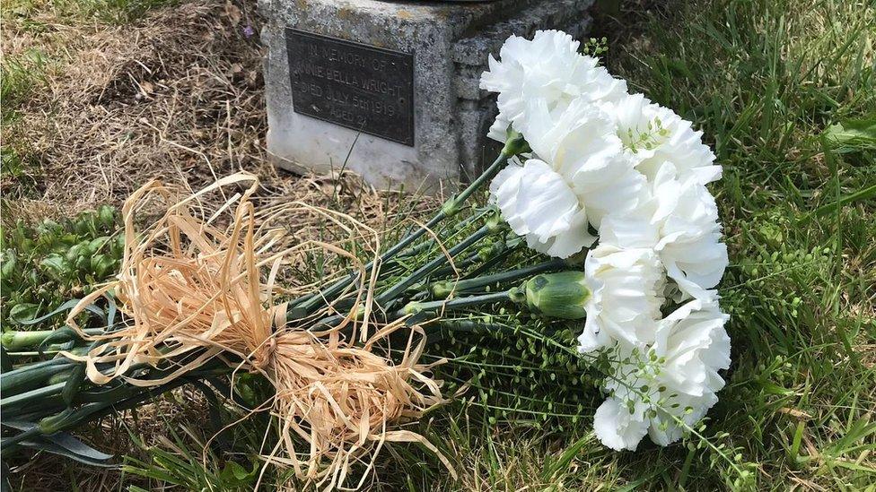 Flowers on her grave