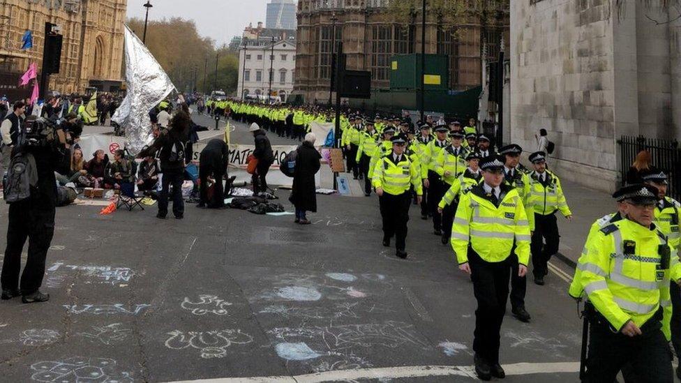 Police at Parliament square