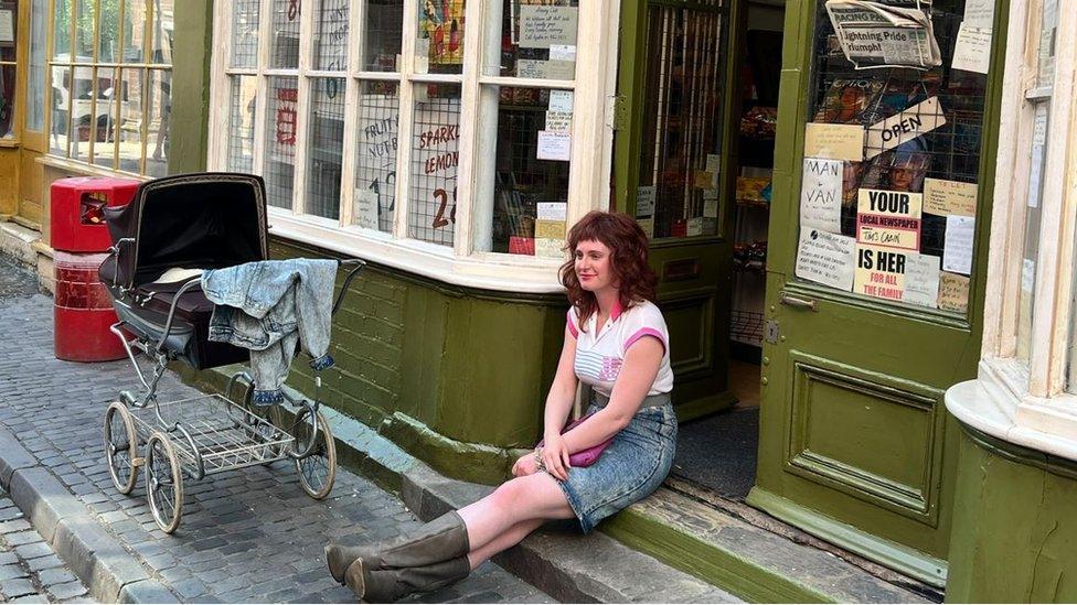 An actress on set