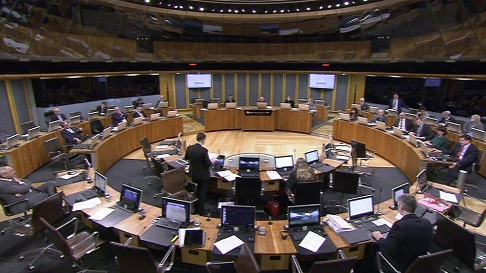 Senedd chamber in February 2018