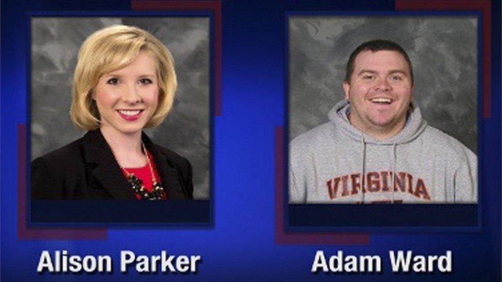 Alison Parker and Adam Ward are pictured in this handout photo from TV station WDBJ7 obtained by Reuters on 26 August 2015