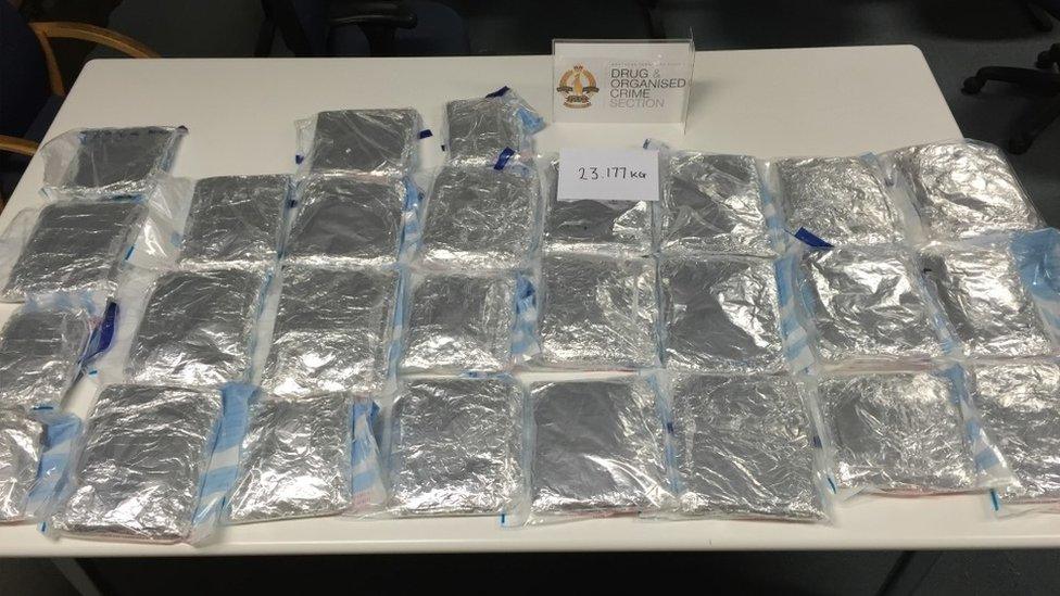 Alleged drugs displayed by police