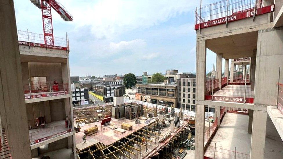 Building work on the site of The Forum in Gloucester