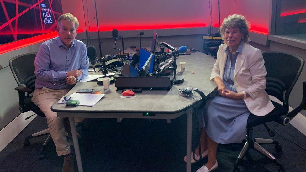 Mark Carruthers and Kate Hoey in Red Lines studio