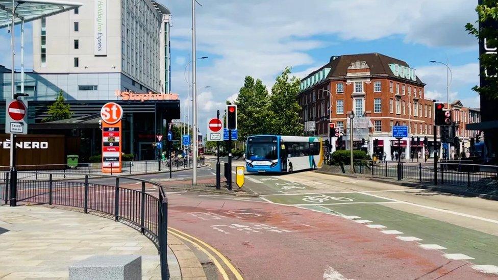 Bus in Hull city centre