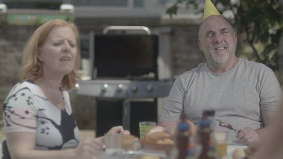 A screenshot of an Australian same-sex marriage TV advert which centres around a family barbecue