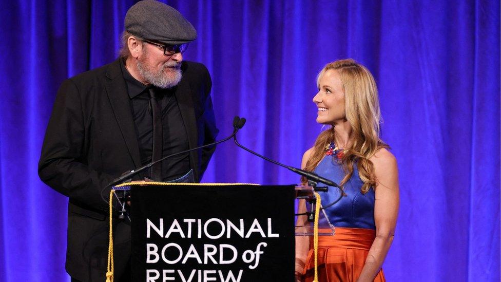 Ian Stokell and Lesley Paterson receive the award for Best Adapted Screenplay during the National Board of Review Awards Gala in New York