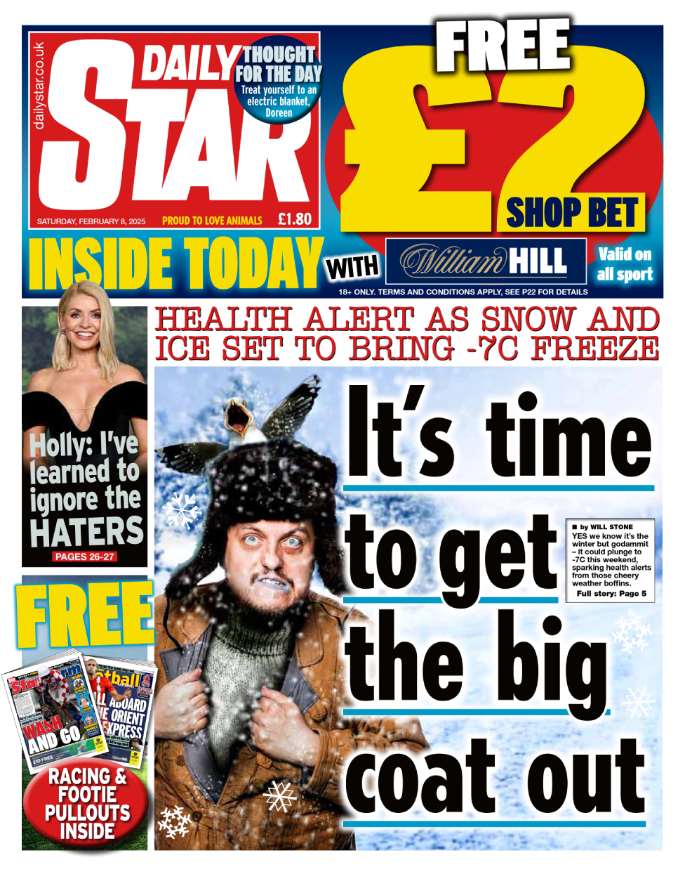 The front page of the Daily Star newspaper