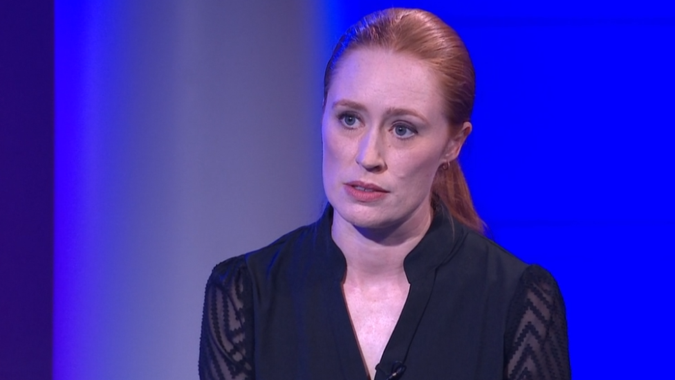 Alice Chambers in the Newsnight studio