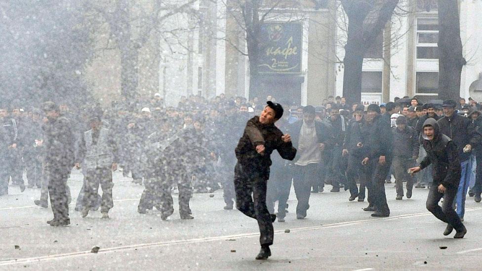 Rioters in the Kyrgyz capital, Bishkek, in April 2010 overthrew President Kurmanbek Bakiyev