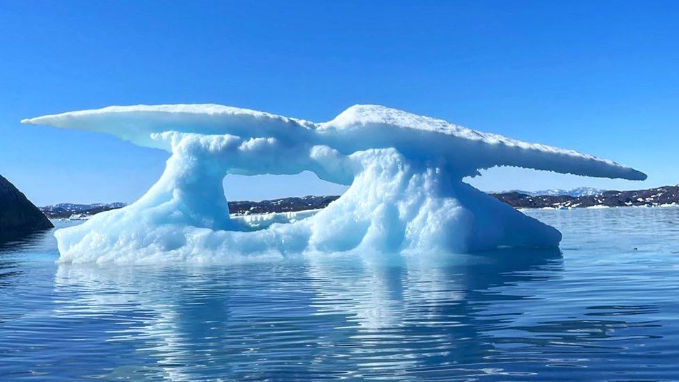 Ice structures on the water in Greenland