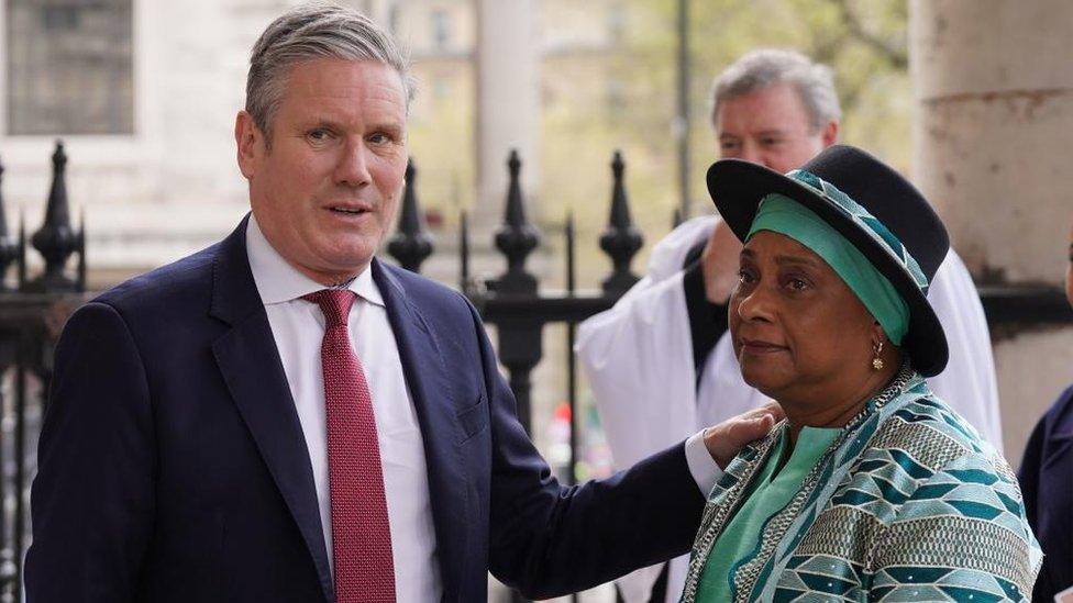 Labour leader Sir Keir Starmer and Baroness Doreen Lawrence at memorial service