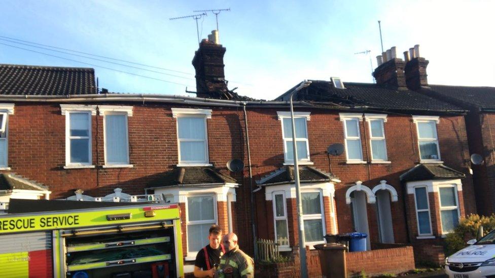 Damaged roof on Kitchener Road, Ipswich