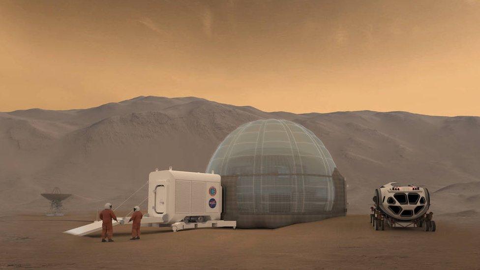 An artist's rendering of the Mars Ice Home concept.