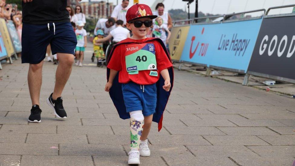 Small girl on Mini Great North Run 2023