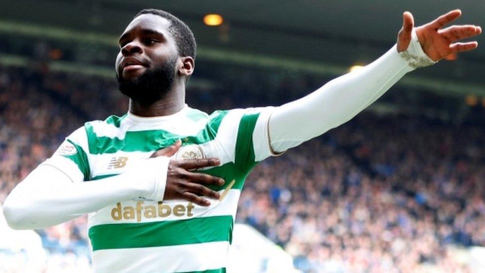 Odsonne Edouard celebrates scoring Celtic's third goal