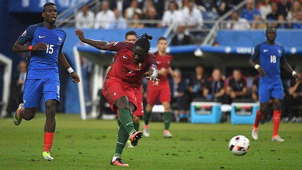 Eder scores the winner for Portugal in the final of Euro 2016