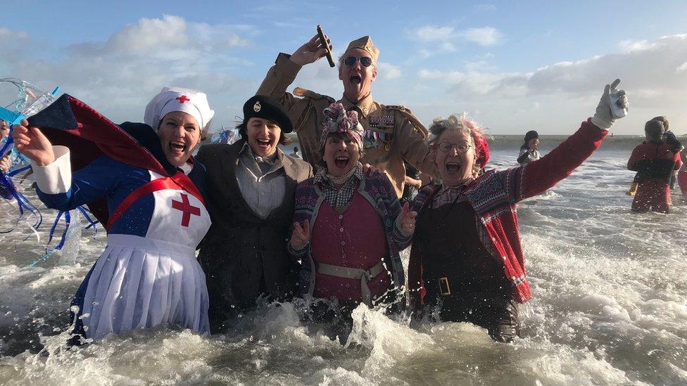 Saundersfoot New Year's Day swim