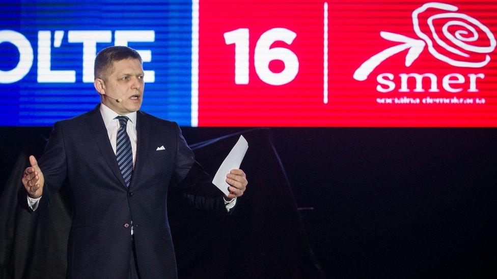 Slovak Prime Minister Robert Fico at Bratislava rally, 2 Mar 16