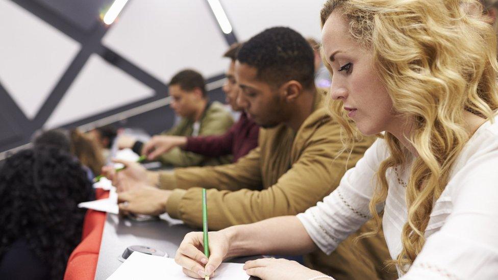 Students in a lecture theatre