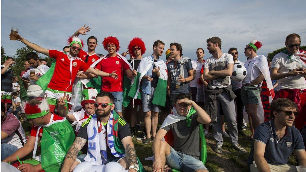 Welsh fans enjoying the 2016 fan zones