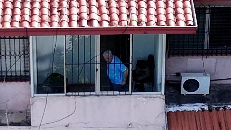 This frame from a video footage obtained by AFP shows Panamanian former President Ricardo Martinelli inside the Nicaraguan embassy in Panama City, on February 7, 2024