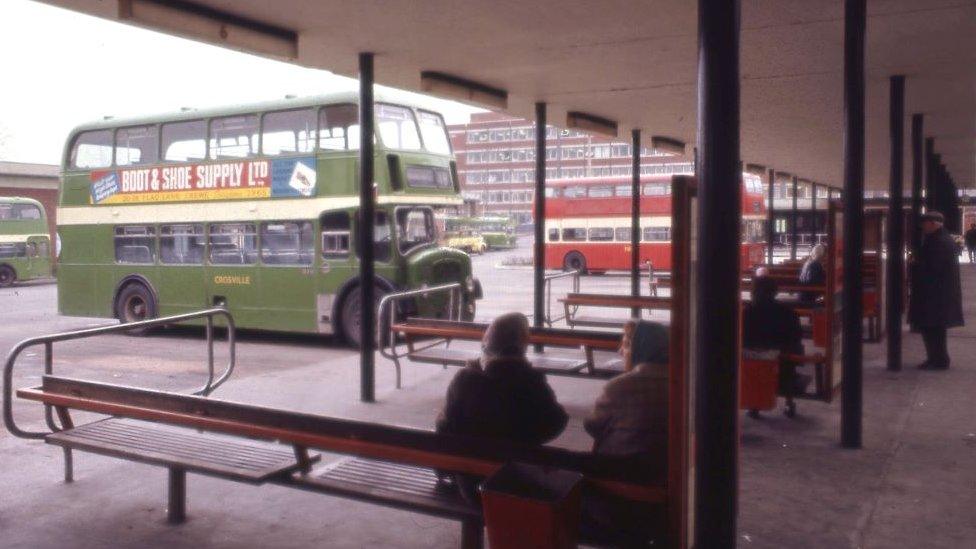 Crewe bus station believed to be pictured in the 1970s