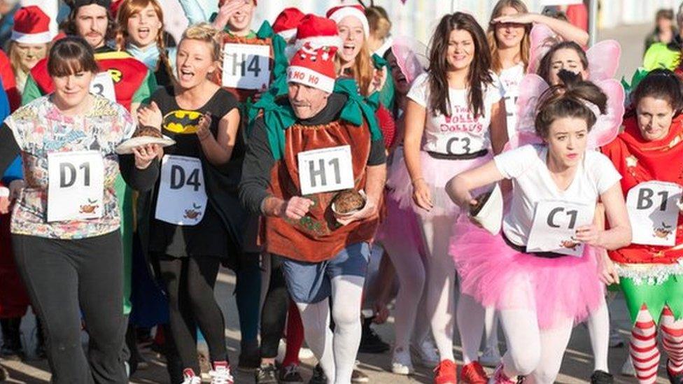 Christmas pudding race