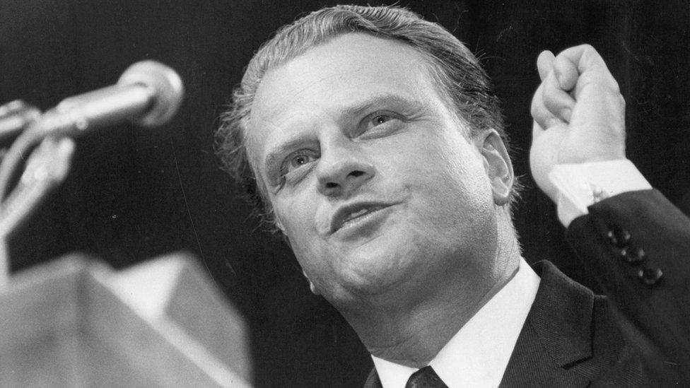 American evangelist Dr Billy Graham addressing the congregation at Earl's Court - June 1966