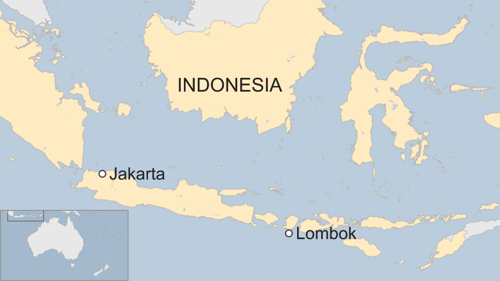 Map showing Lombok