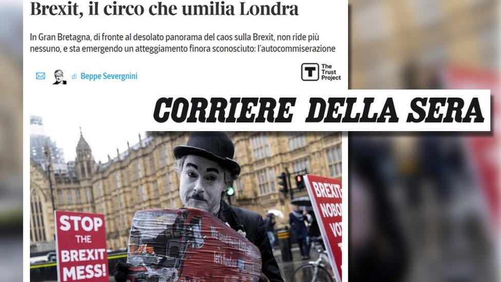 Headline from the Corriere della Sera