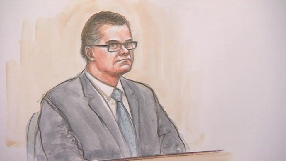 Court sketch of Jason Lawrance