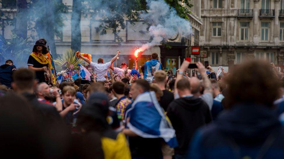 Crowds at Leicester Square