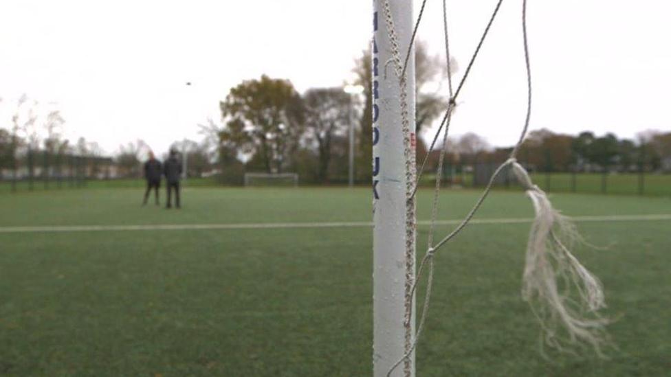 The Astroturf pitch is close to the leisure centre