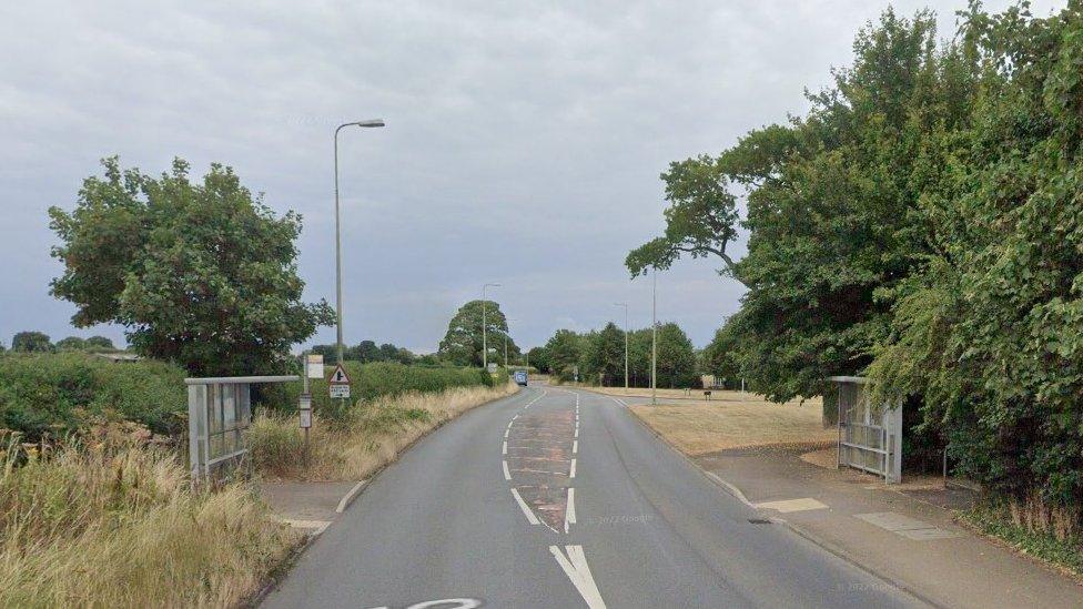 Bus stop close to the Harvest Way junction