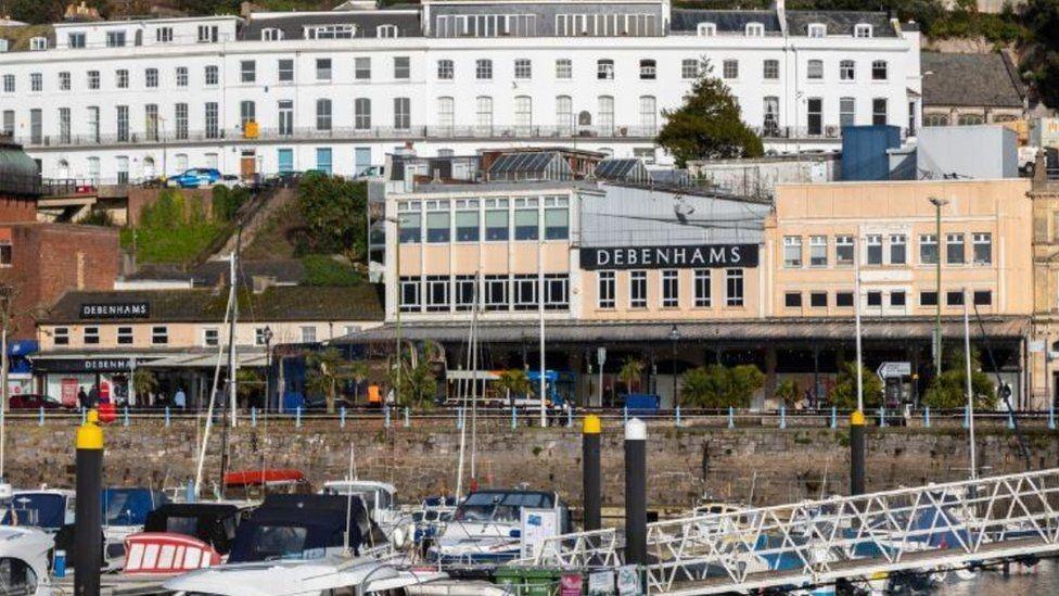 A photo of the former Debenhams site