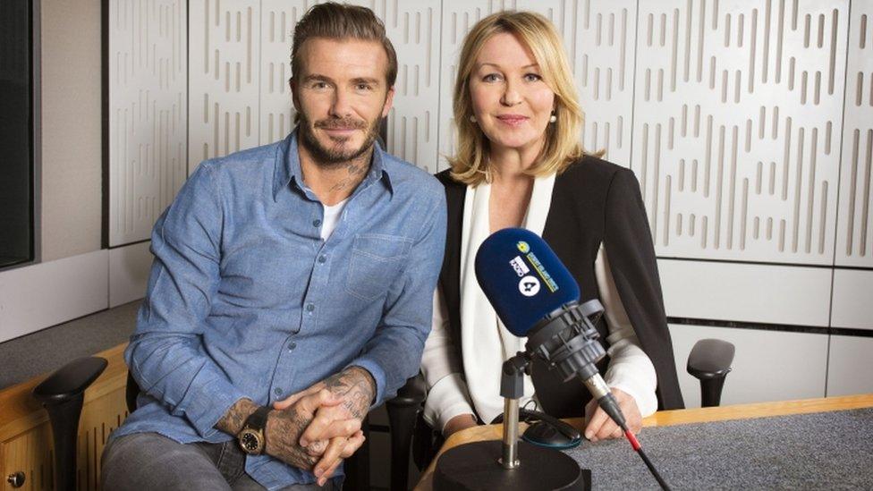 Footballer David Beckham and Kirsty Young