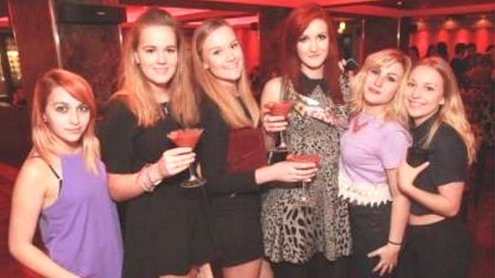 Molly and her friends on a night out