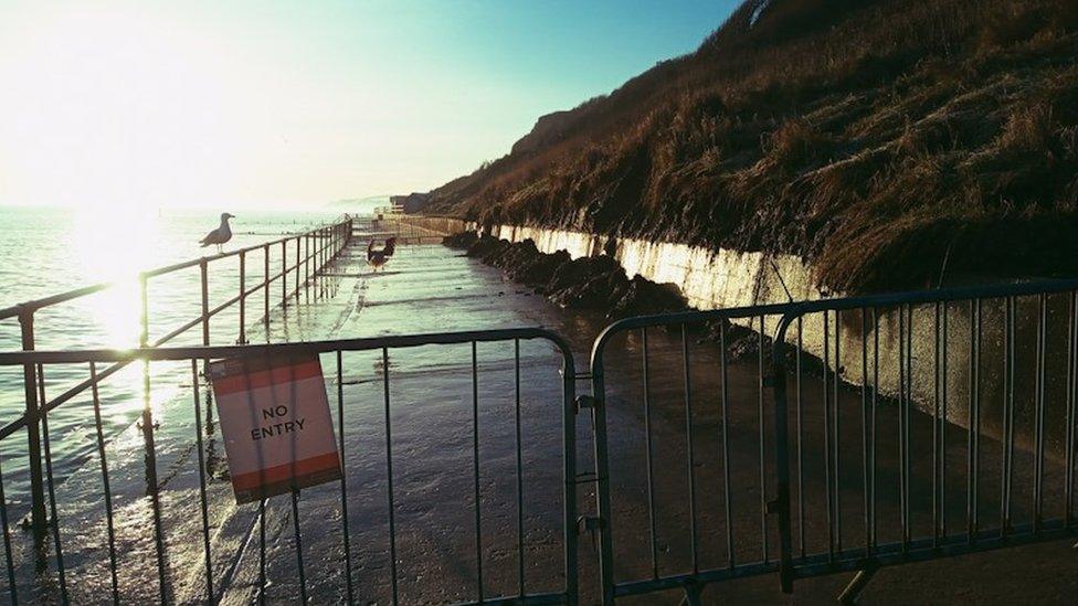 Overstrand Promenade fenced off