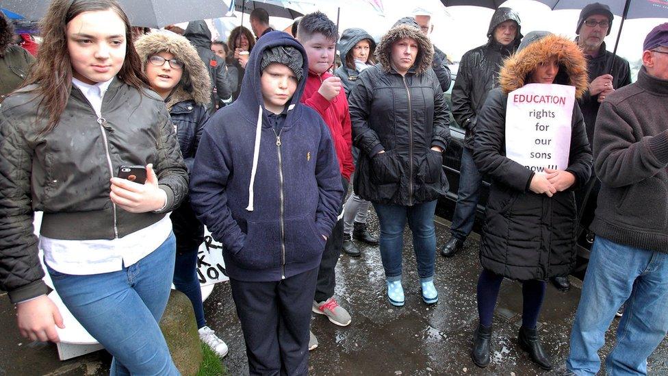 Demands were made at the rally for an independent investigation into recent problems at the school