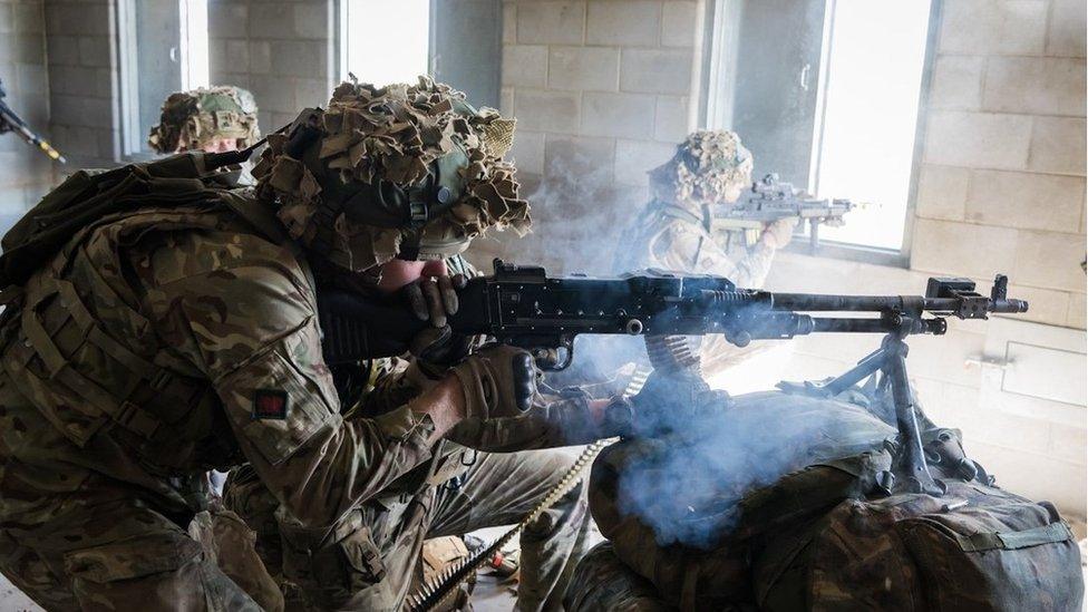 Soldiers taking part in an exercise in Canada