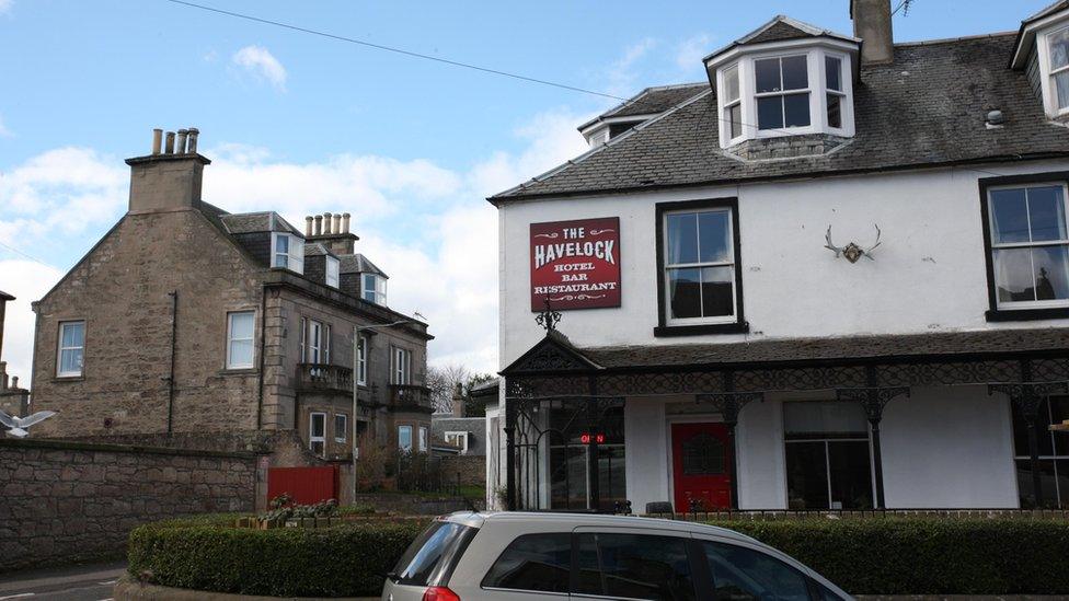 The Havelock Hotel, with the Wilsons' house in the background