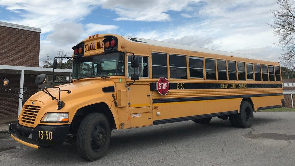 A Shelby County school bus in Alabama