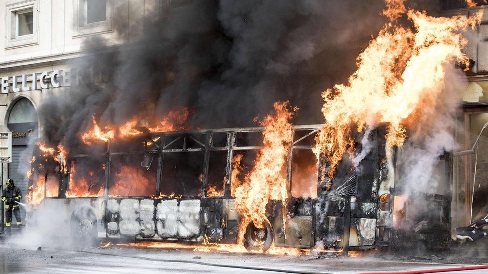 Rome bus fire